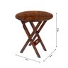 Mesa Redonda 70cm Dobrável em Madeira Maciça para Bar e Restaurante - Imbuia - 2