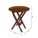 Ver imagem 2 de Mesa Redonda 70cm Dobrável em Madeira Maciça para Bar e Restaurante - Imbuia