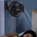 Ver imagem 7 de Ventilador de Mesa 25W Preto Ajustavel Fixador Berco Prateleira Parede Multiuso Portatil Oscilante