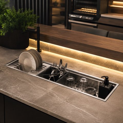 Calha Gourmet Canal Organizador Escorredor Inox 60cm Goldenx