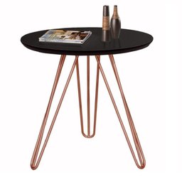 Mesa Lateral Jade Pé Cobre Bisart Decor Cor: Preto - 1