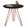 Mesa Lateral Jade Pé Cobre Bisart Decor Cor: Preto - 1