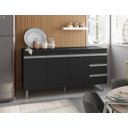 Ver imagem 5 de Balcão Gabinete Para Pia Andreia S/Tampo 160cm 3 Portas 3 Gavetas - Ajl Móveis Balcão Gabinete Para 