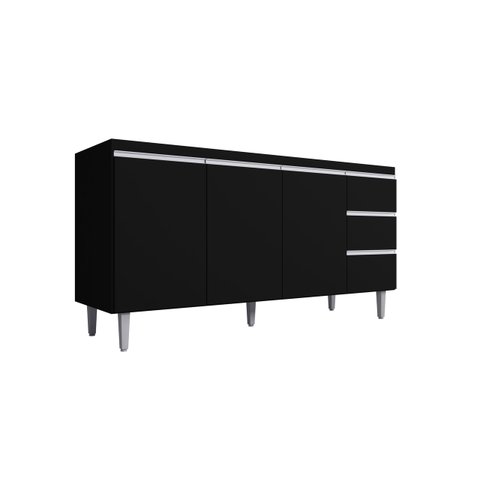 Balcão Gabinete Para Pia Andreia S/Tampo 160cm 3 Portas 3 Gavetas - Ajl Móveis Balcão Gabinete Para 