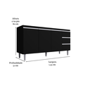 Ver imagem 2 de Balcão Gabinete Para Pia Andreia S/Tampo 160cm 3 Portas 3 Gavetas - Ajl Móveis Balcão Gabinete Para 