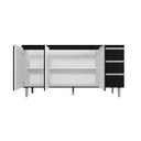 Ver imagem 4 de Balcão Gabinete Para Pia Andreia S/Tampo 160cm 3 Portas 3 Gavetas - Ajl Móveis Balcão Gabinete Para 