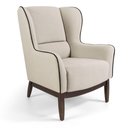 Ver imagem 3 de Kit 2 Poltronas em Tecido Algodão Bege com Base de Madeira Meissa - Larbelle