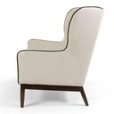 Ver imagem 5 de Kit 2 Poltronas em Tecido Algodão Bege com Base de Madeira Meissa - Larbelle