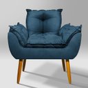 Ver imagem 2 de Poltrona Decorativa Opala Sala de Estar:azul-marinho
