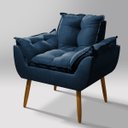 Ver imagem 1 de Poltrona Decorativa Opala Sala de Estar:azul-marinho