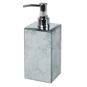 Porta Sabonete Liquido de Vidro Branco Marmorizado AH0468 BTC