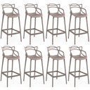 Ver imagem 1 de Kit 8 Banquetas Allegra com Encosto Design Cozinha/bancada - Fendi