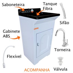 Gabinete em Plástico Abs com Tanque Fibra 20l e Torneira de Mesa - 3