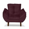 Mini Poltrona Cadeira Infantil de Criança Suede Bordo Pés Palito - 1