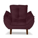 Ver imagem 1 de Mini Poltrona Cadeira Infantil de Criança Suede Bordo Pés Palito