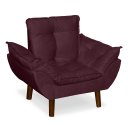Ver imagem 5 de Mini Poltrona Cadeira Infantil de Criança Suede Bordo Pés Palito