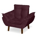 Ver imagem 2 de Mini Poltrona Cadeira Infantil de Criança Suede Bordo Pés Palito