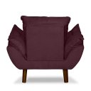 Ver imagem 3 de Mini Poltrona Cadeira Infantil de Criança Suede Bordo Pés Palito