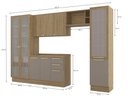 Ver imagem 3 de Armário de Cozinha Modulada Completa Reta 6 Peças 3,30m 235 Botanic Kappesberg - Nogueira/Fendi
