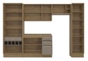 Ver imagem 4 de Armário de Cozinha Modulada Completa Reta 6 Peças 3,30m 235 Botanic Kappesberg - Nogueira/Fendi