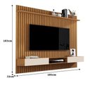 Ver imagem 3 de Painel Para TV Ripado Até 72 Polegadas Vênus 1.8x1.8 Com Nicho Nature/Off White - Giga Móveis