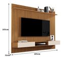 Ver imagem 3 de Painel Para TV Ripado Até 72 Polegadas Vênus 1.8x1.8 Com Nicho Nature/Off White - Giga Móveis