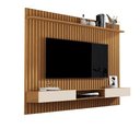 Ver imagem 1 de Painel Para TV Ripado Até 72 Polegadas Vênus 1.8x1.8 Com Nicho Nature/Off White - Giga Móveis