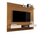 Ver imagem 1 de Painel Para TV Ripado Até 72 Polegadas Vênus 1.8x1.8 Com Nicho Nature/Off White - Giga Móveis