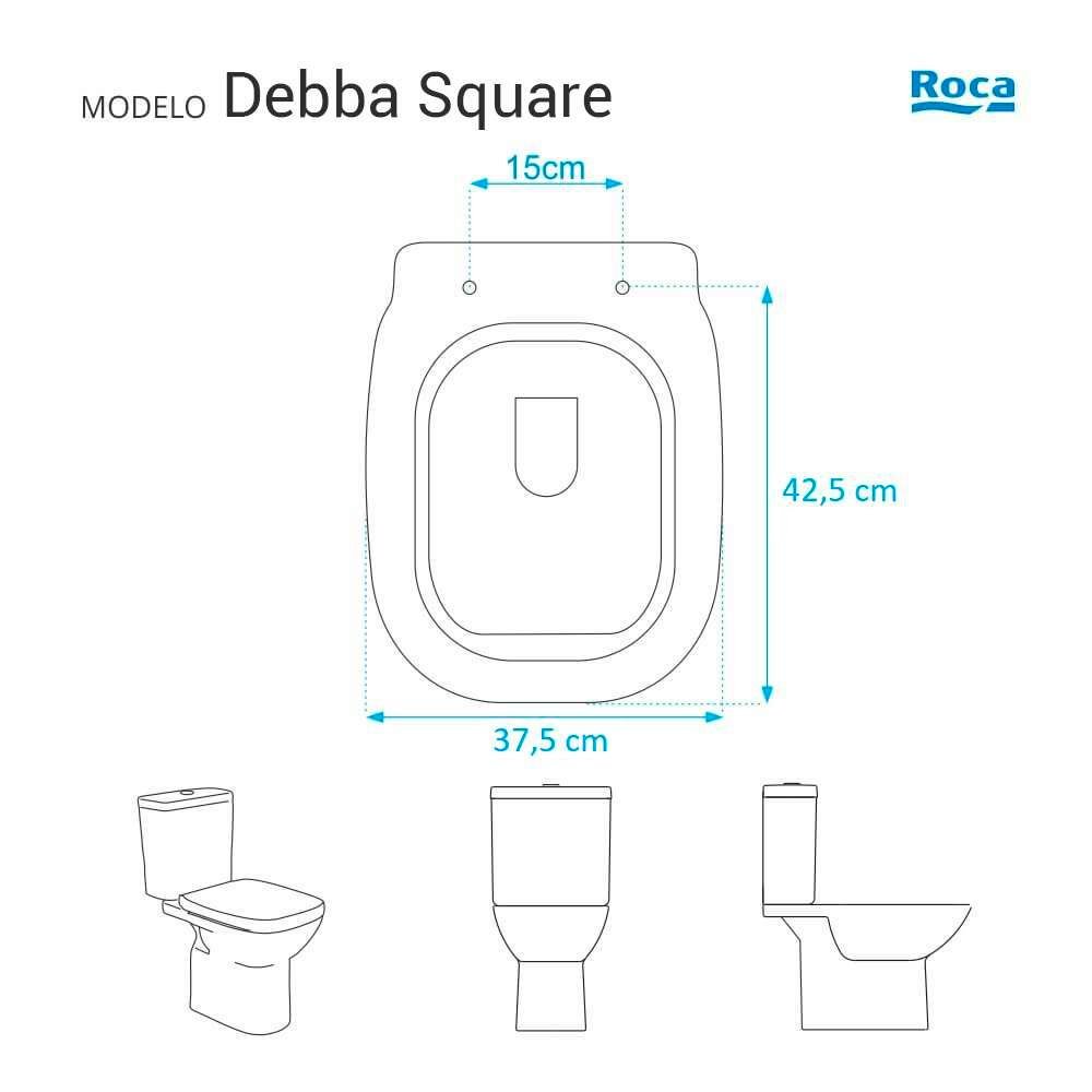 Assento Sanitário em Mdf Debba Square Branco para Bacia Roca - 5