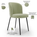 Ver imagem 4 de Kit 5 Cadeiras Sala de Jantar Estofada Gavi L02 Bouclê Oliva Lyam Decor