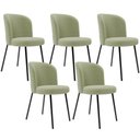 Ver imagem 1 de Kit 5 Cadeiras Sala de Jantar Estofada Gavi L02 Bouclê Oliva Lyam Decor