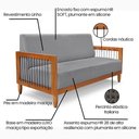 Ver imagem 7 de Sofá Namoradeira 2 Lugares Base de Madeira Daia Linho Cinza - Loja Sheep