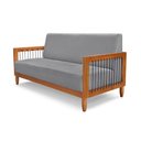 Ver imagem 1 de Sofá Namoradeira 2 Lugares Base de Madeira Daia Linho Cinza - Loja Sheep