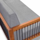 Ver imagem 6 de Sofá Namoradeira 2 Lugares Base de Madeira Daia Linho Cinza - Loja Sheep