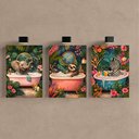 Ver imagem 2 de Kit 3 Quadro Decorativo Animais Banheiro Lavabo Toilette Moderno 28x20cm