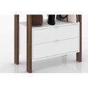 Ver imagem 3 de Guarda Roupa Closet Solteiro AZ1011 Armário Alto c/ 1 Prateleira e 2 Gavetas Branco/Nogal - Tecno Mo