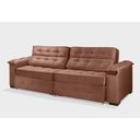 Ver imagem 3 de Sofá Retrátil e Reclinável 2,90m Estilo Estofados - Paris 2 Módulos com Velusoft D33 "terracota"