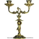 Ver imagem 1 de Castiçal Querubim Duplo Artesanal Em Latão SAT Querubim Dourado