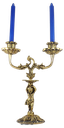 Ver imagem 4 de Castiçal Querubim Duplo Artesanal Em Latão SAT Querubim Dourado