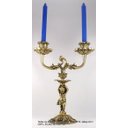 Ver imagem 3 de Castiçal Querubim Duplo Artesanal Em Latão SAT Querubim Dourado