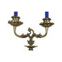 Ver imagem 2 de Castiçal Querubim Duplo Artesanal Em Latão SAT Querubim Dourado