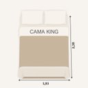 Ver imagem 4 de Kit Cobre Leito Vintage King Percal 300 Fios Colcha Matelassê Floral Alto Relevo 3 Peças Bege