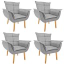Ver imagem 1 de Kit 4 Poltronas Opala Suede Cinza