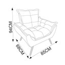 Ver imagem 2 de Kit 4 Poltronas Opala Suede Cinza