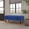 Banco Estofado Viena 1,40m Suede Azul Marinho - Inova Decorações - 3