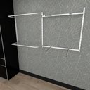 Ver imagem 2 de Arara de Roupas para Loja Quarto Closet 11 Peças Regulável 200x100 Cm Cor Branco Kit Clst1p123
