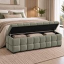 Ver imagem 2 de Recamier Baú Cama Queen 193cm Banco Puf Estofado Bouclé Boss:Olivia/Bouclé