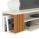 Ver imagem 3 de Rack Ripado Suspenso Luxo para Tv até 80 Polegadas com Nichos e Portas 220 Cm