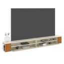 Ver imagem 5 de Rack Ripado Suspenso Luxo para Tv até 80 Polegadas com Nichos e Portas 220 Cm