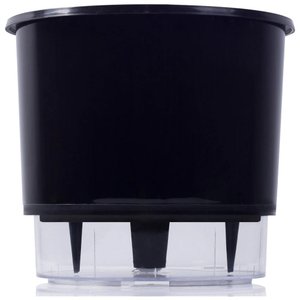 Vaso Raiz Auto Irrigável 12x11cm N2 Autoirrigável Pequeno Planta Flores:Preto